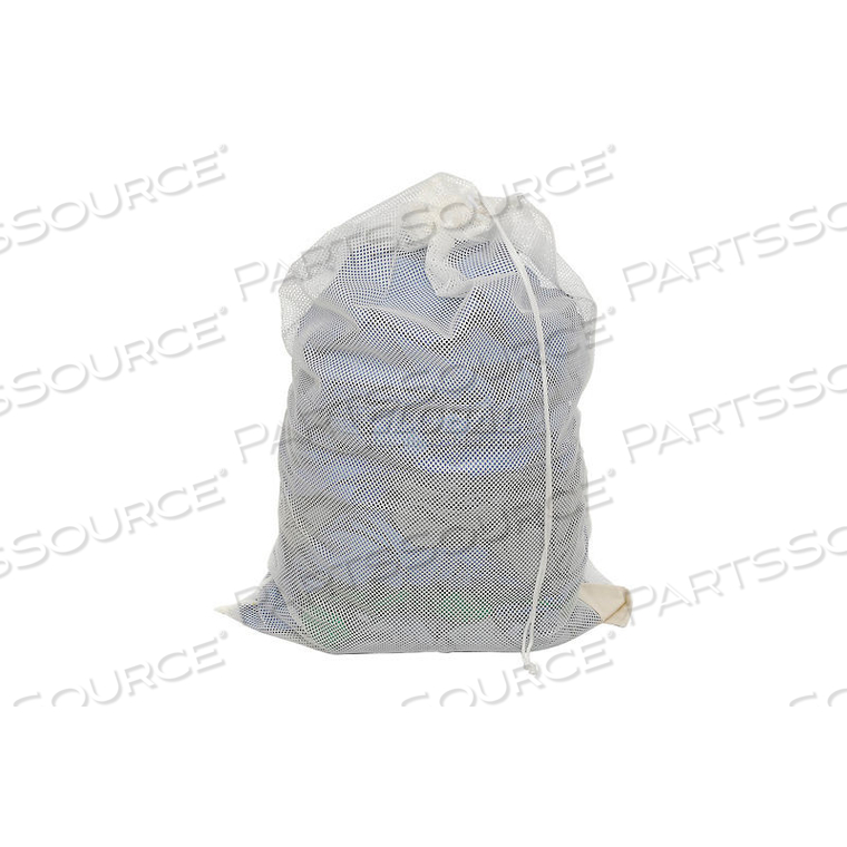 MESH BAG W/ DRAWSTRING CLOSURE, WHITE, 24X36, HEAVY WEIGHT by H.G. Maybeck Company