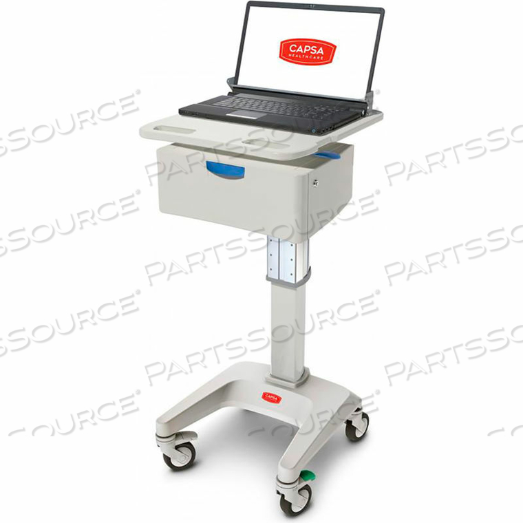 LX5 NON-POWERED LAPTOP CART, ONE 6" DRAWER, 45 LBS. WEIGHT CAPACITY by Capsa Healthcare