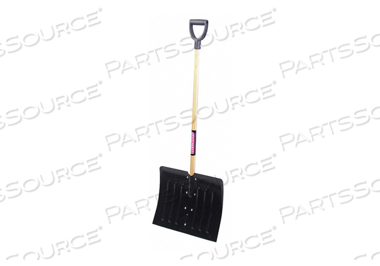 SNOW SHOVEL, BLADE MATERIAL STEEL, BLADE WIDTH 18 IN, BLADE HEIGHT 14 3/4 IN, HANDLE LENGTH 37 IN, HANDLE MATERIAL WOOD, D GRIP, WEIGHT 5.5 by Westward SNOW SHOVEL, BLADE MATERIAL STEEL, BLADE WIDTH 18 IN, BLADE HEIGHT 14 3/4 IN, HANDLE LENGTH 37 IN, HANDLE MATERIAL WOOD, D GRIP, WEIGHT 5.5 by Westward