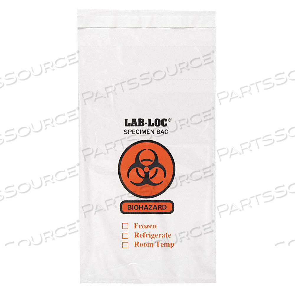 SPECIMEN TRANSFER BAG, LDPE, BIOHAZARD, 2 MIL THICK, CLEAR, 10 IN OVERALL HT, NON-STERILE by Approved Vendor SPECIMEN TRANSFER BAG, LDPE, BIOHAZARD, 2 MIL THICK, CLEAR, 10 IN OVERALL HT, NON-STERILE by Approved Vendor