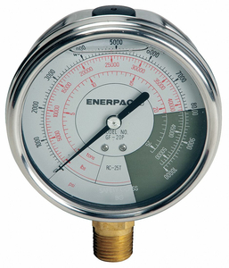 PRESSURE GAUGE 0 TO 10000 PSI 4IN 1/2IN by Enerpac PRESSURE GAUGE 0 TO 10000 PSI 4IN 1/2IN by Enerpac