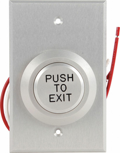 PUSH TO EXIT BUTTON 24VDC WT/BLK BUTTON by Dortronics Systems, Inc.