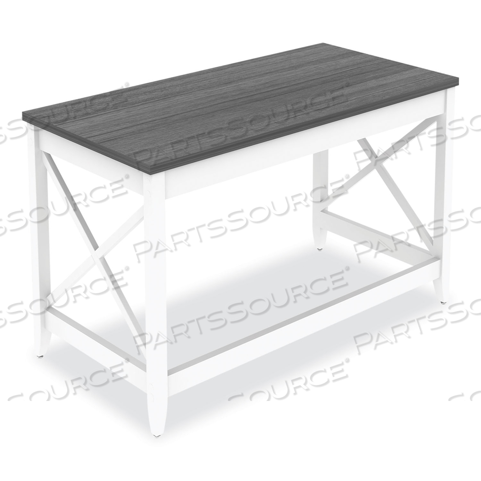 FARMHOUSE WRITING DESK, 47.24" X 23.62" X 29.53", GRAY by Workspace by Alera FARMHOUSE WRITING DESK, 47.24" X 23.62" X 29.53", GRAY by Workspace by Alera