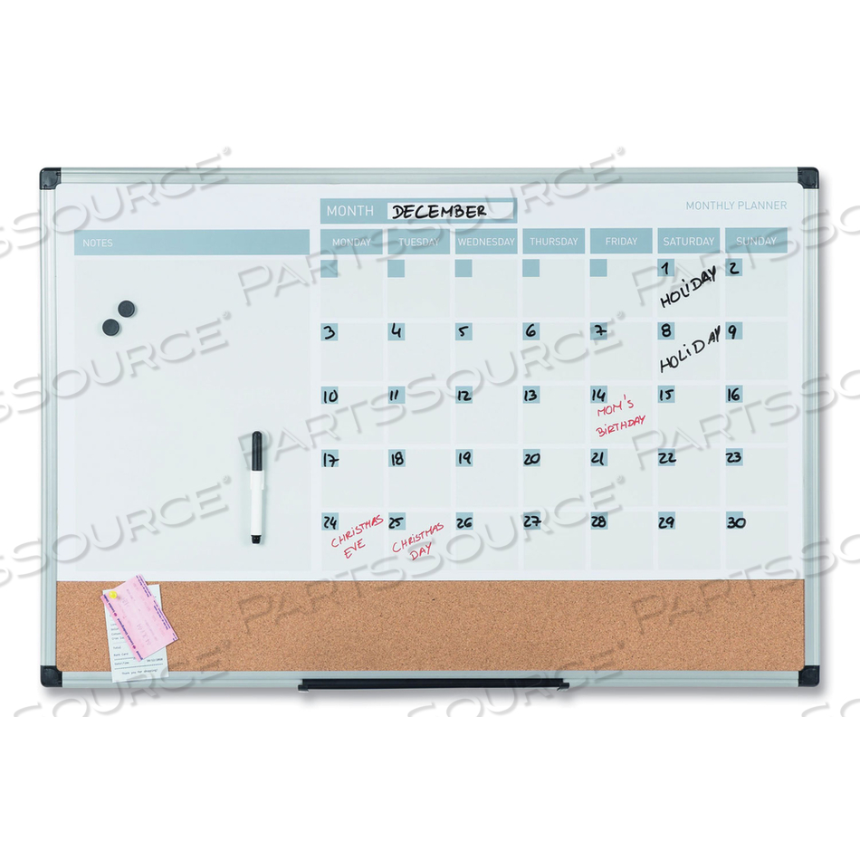 3-IN-1 CALENDAR PLANNER DRY ERASE BOARD, 24 X 18, ALUMINUM FRAME by MasterVision
