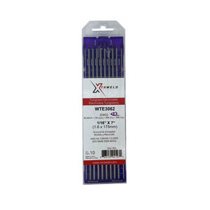 WTE3062 XTRWELD TUNGSTEN ELECTRODE, GROUND, E3 (PURPLE), 1/16" X 7", 10PC by XTRweld