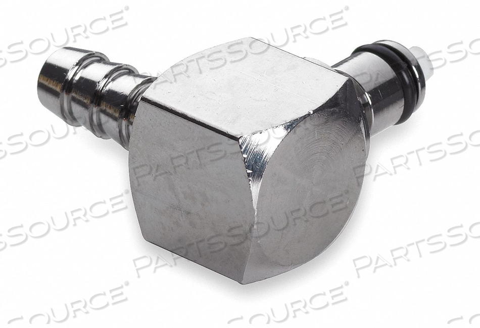 3/8 HOSE BARB VALVED ELBOW CHROME-PLATED BRASS COUPLING INSERT by Colder Products Company