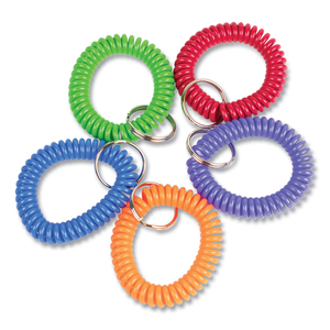 WRIST KEY COIL KEY ORGANIZERS, BLUE/GREEN/ORANGE/PURPLE/RED, 10/PACK by CONTROLTEK