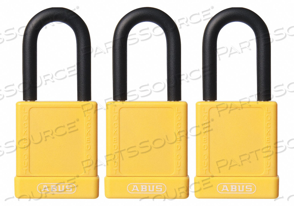 J0402 LOCKOUT PADLOCK KA YELLOW 1-3/4 H PK3 by Abus