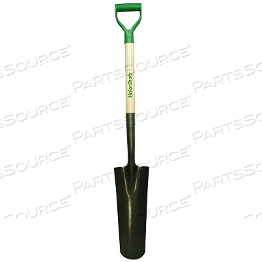 DRAIN & POST SPADE, 16 IN L X 6 IN W ROUND BLADE, 27 IN HARDWOOD POLY D-GRIP HANDLE by Union Tools