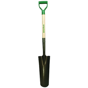 DRAIN & POST SPADE, 16 IN L X 6 IN W ROUND BLADE, 27 IN HARDWOOD POLY D-GRIP HANDLE by Union Tools