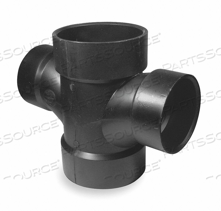 DOUBLE SANITARY REDUCING TEE, 4 IN X 4 IN X 2 IN X 2 IN FITTING PIPE SIZE, SCHEDULE 40, BLACK by Charlotte Pipe And Foundry Co.