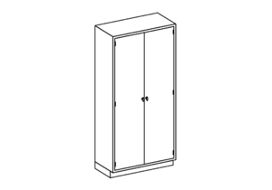 HIGH CABINET 35"W X 84"H X 18"D W/(5) S/S ADJ SHELVES W/(2) HINGE SOLID DOORS by Blickman