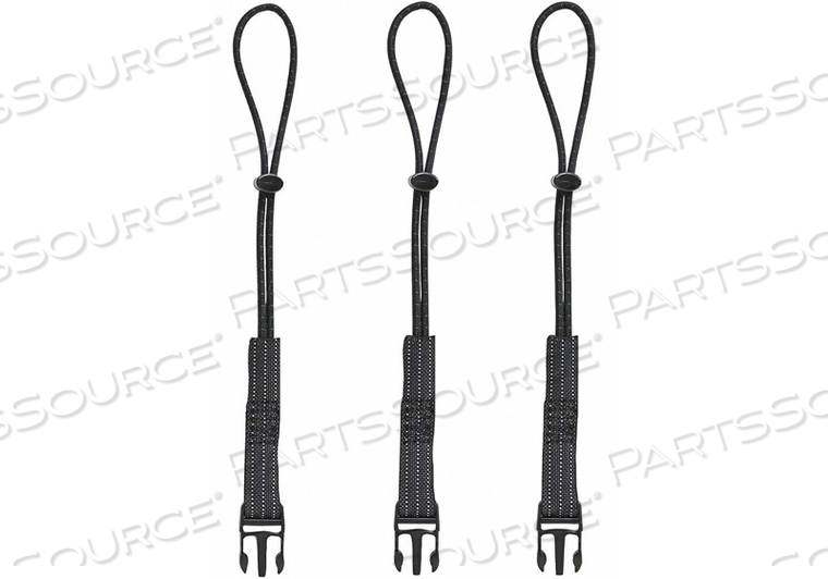 DETACHABLE ELASTIC LOOPS NYLON BLACK PK3 by Gem Products