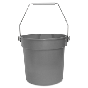 DELUXE HEAVY-DUTY BUCKET, 10 QT, POLYPROPYLENE, GRAY, 10.63" DIA by Impact Products