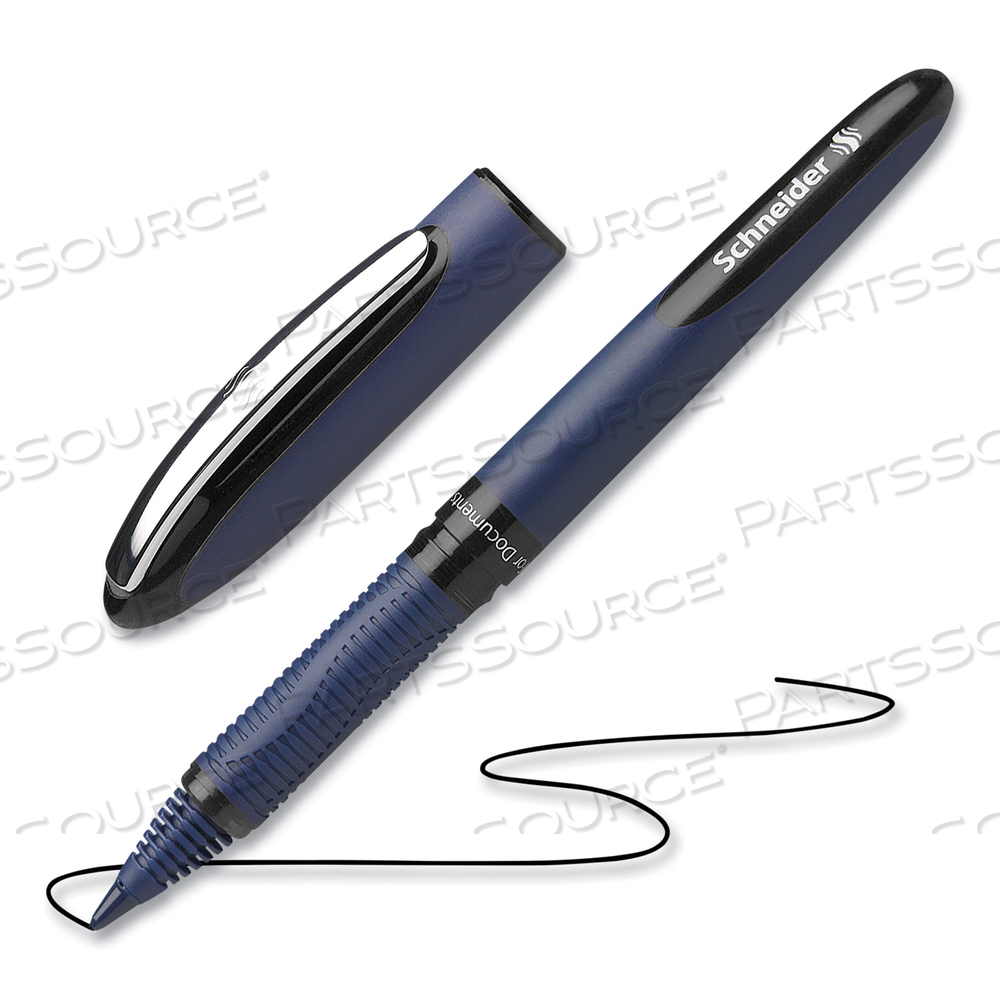 ONE BUSINESS ROLLERBALL PEN, STICK, FINE 0.6 MM, BLACK INK, DARK BLUE/BLACK BARREL by Schneider ONE BUSINESS ROLLERBALL PEN, STICK, FINE 0.6 MM, BLACK INK, DARK BLUE/BLACK BARREL by Schneider