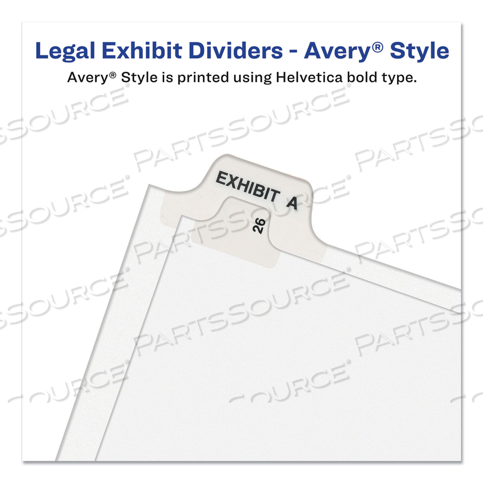 PREPRINTED LEGAL EXHIBIT SIDE TAB INDEX DIVIDERS, AVERY STYLE, 25-TAB, 101 TO 125, 11 X 8.5, WHITE, 1 SET, (1334) by Avery