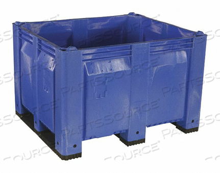 PALLET CONTAINER SOLID WALL 48X40X31 SHORT SIDE RUNNERS BLUE 1500 LB CAPACITY by Decade Products