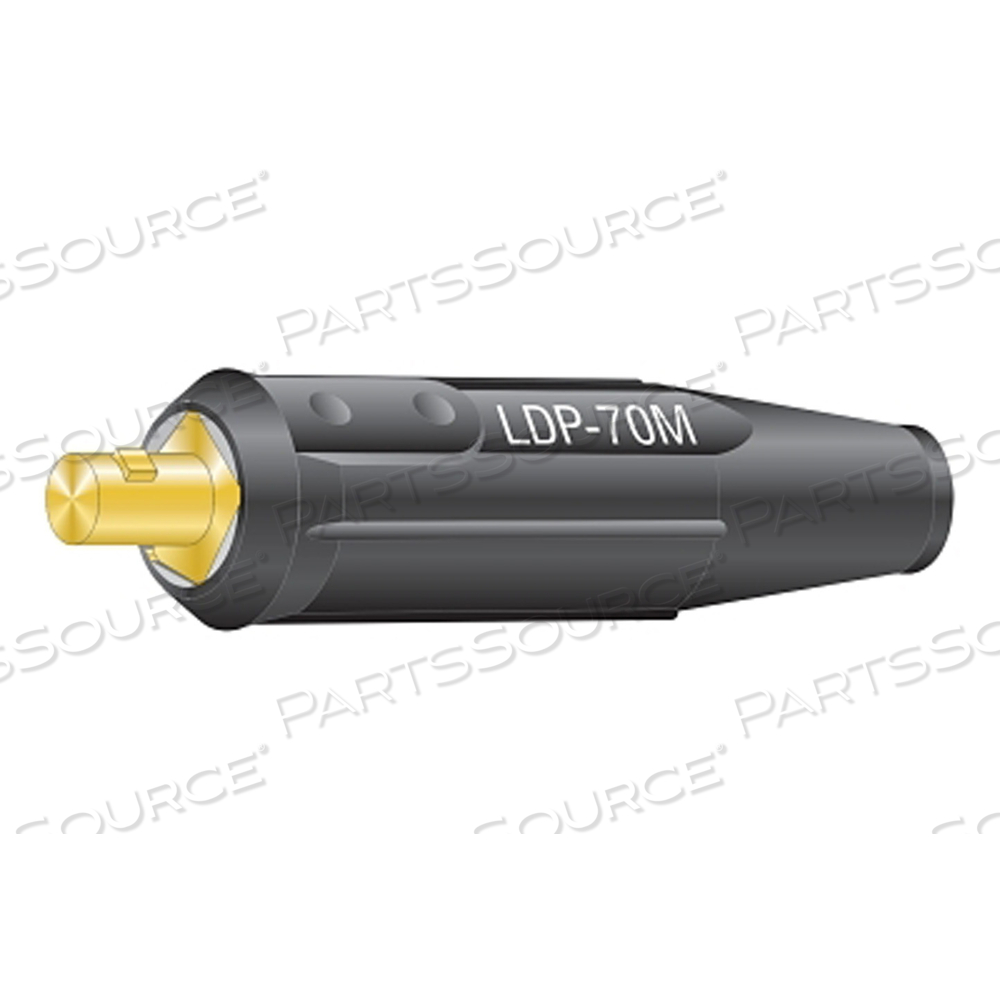 INTERNATIONAL DINSE TYPE MACHINE PLUG, SINGLE OVAL-POINT SCREW CONNECTION, 1/0 TO 2/0 CABLE CAP, BLACK by Lenco