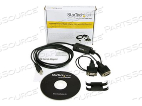 2 PORT FTDI USB TO SERIAL RS232 ADAPTER CABLE WITH COM RETENTION - SERIAL ADAPTER - USB - RS-232 X 2 - BLACK by StarTech.com Ltd.