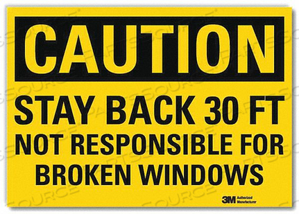 SAFETY SIGN BLACK/YELLOW 7IN.H X 10IN.W by Lyle Signs Inc.