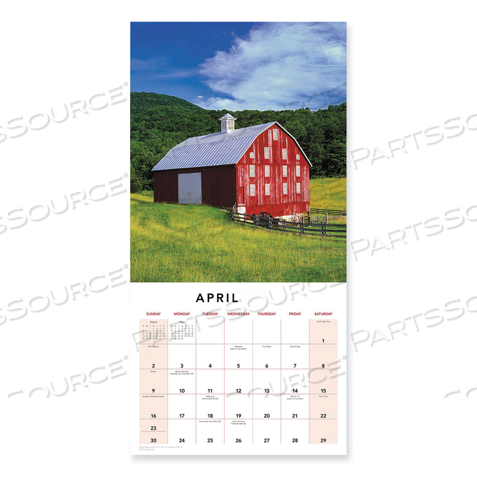 AMERICA THE BEAUTIFUL WALL CALENDAR, MAJESTIC LANDSCAPE PHOTOGRAPHY, WHITE/MULTICOLOR SHEETS, 12-MONTH (JAN TO DEC): 2023 