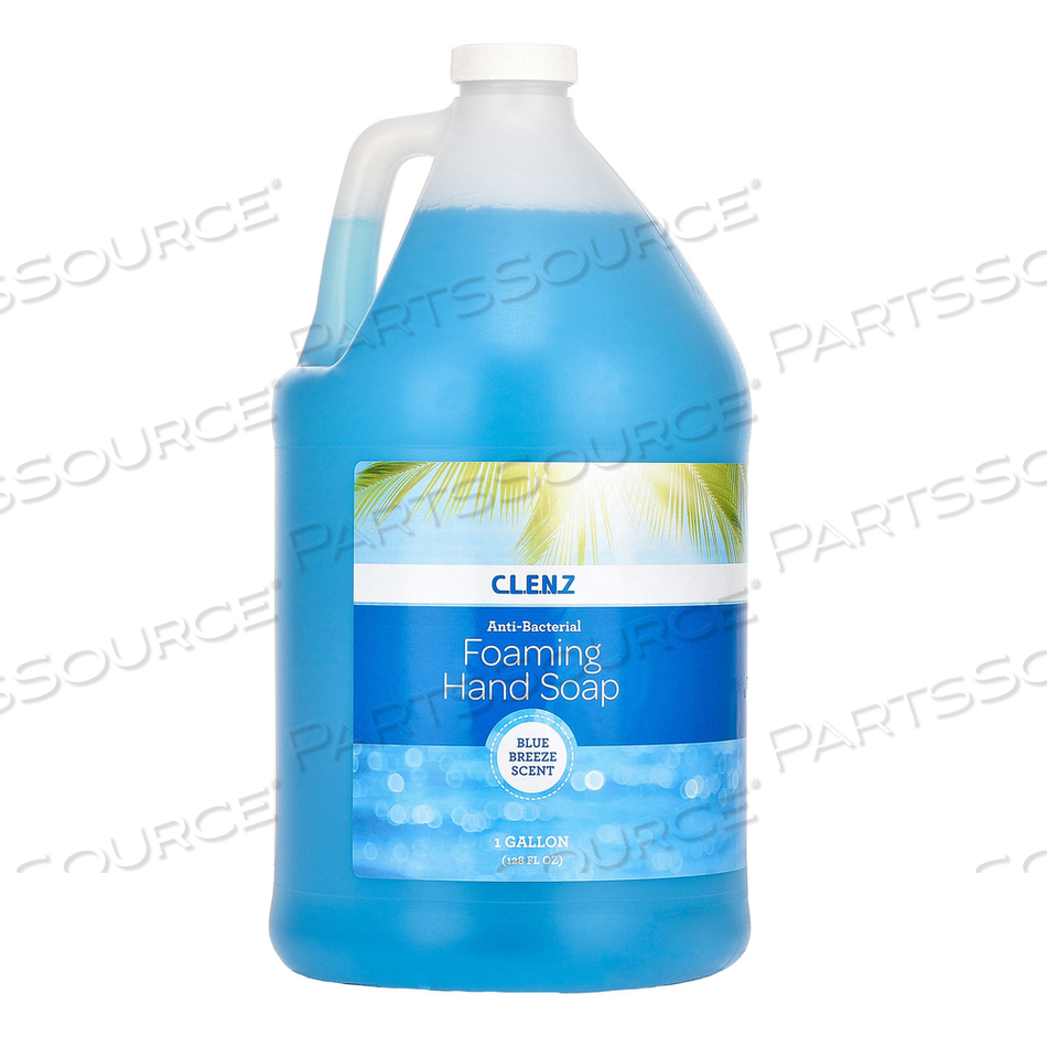 CLENZ ANTIBACTERIAL FOAMING HAND SOAP, BLUE BREEZE SCENT, 1 GAL BOTTLE 