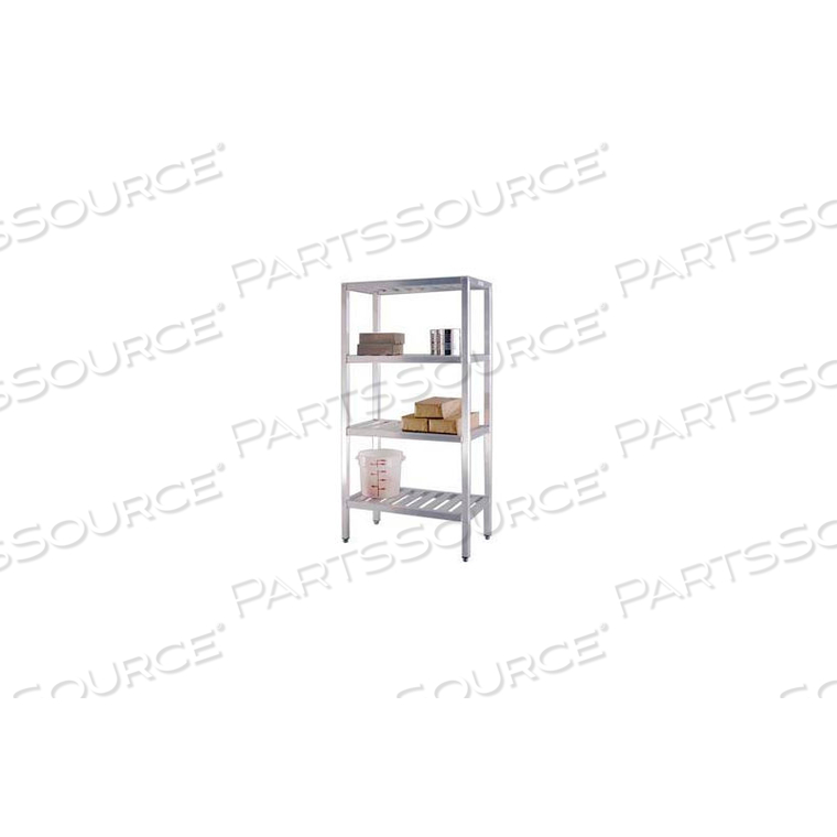 ALUMINUM T-BAR 4-SHELF RACK, 24"W X 72"H X 72"L by New Age Industries
