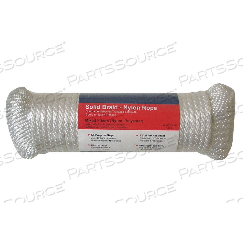GENERAL PURPOSE UTILITY ROPE, BRAID, 5/16 IN DIA, 160 LB WORKING LOAD LIMIT, WHITE by Approved Vendor GENERAL PURPOSE UTILITY ROPE, BRAID, 5/16 IN DIA, 160 LB WORKING LOAD LIMIT, WHITE by Approved Vendor