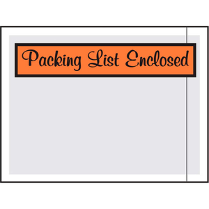 PACKING LIST ENVELOPES - "PACKING LIST ENCLOSED" SCRIPT 4-1/2" X 6" ORANGE - 1000/CASE by Laddawn Products Co