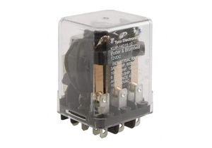 POWER RELAY, 10 A, 12 VDC, 3PDT-NO-NC CONTACT, SOCKET MOUNTING, QUICK CONNECT TERMINATION, -45 TO 95 DEG C, 1.2 W, 35.7 MM X 48.4 MM X 38.9  by TE Connectivity IDENT