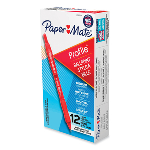 PROFILE BALLPOINT PEN, RETRACTABLE, MEDIUM 1 MM, BLUE INK, TRANSLUCENT BLUE BARREL by Paper Mate PROFILE BALLPOINT PEN, RETRACTABLE, MEDIUM 1 MM, BLUE INK, TRANSLUCENT BLUE BARREL by Paper Mate