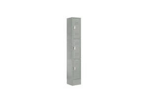 WARDROBE LOCKER LVRD 1 WIDE 3 TIER GRAY by JT Eaton