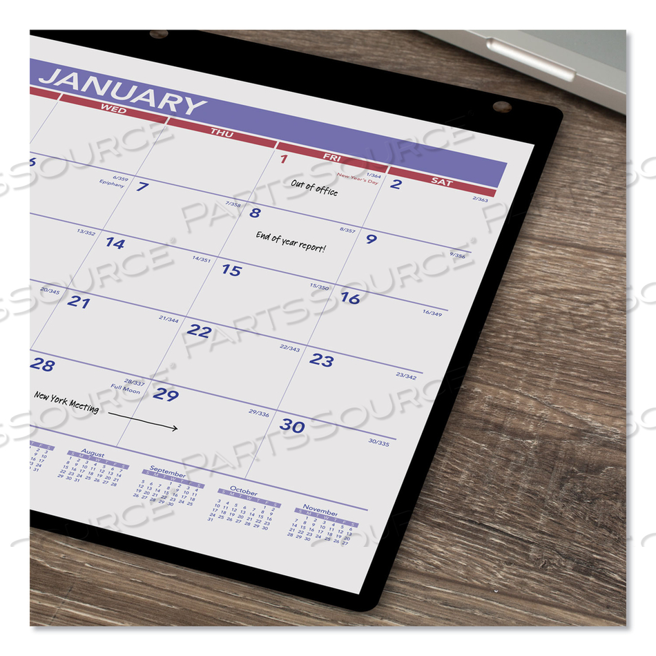 MONTHLY DESK/WALL CALENDAR WITH PLASTIC BACKBOARD AND BONUS PAGES, 11 X 8, WHITE/VIOLET/RED SHEETS, 12-MONTH (JAN-DEC): 2023 by At-A-Glance