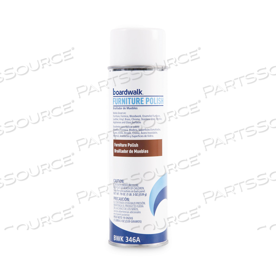 FURNITURE POLISH, LEMON, 19 OZ AEROSOL SPRAY by Boardwalk FURNITURE POLISH, LEMON, 19 OZ AEROSOL SPRAY by Boardwalk