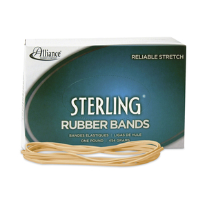 STERLING RUBBER BANDS, SIZE 117B, 0.06" GAUGE, CREPE, 1 LB BOX, 250/BOX by Alliance Rubber Company STERLING RUBBER BANDS, SIZE 117B, 0.06" GAUGE, CREPE, 1 LB BOX, 250/BOX by Alliance Rubber Company