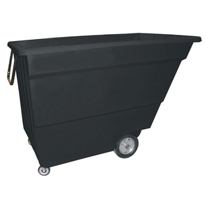 GENERAL PURPOSE PLASTIC TILT TRUCK, 50 CU FT CUBIC FOOT CAPACITY, BLACK, RAISED by Bayhead Products