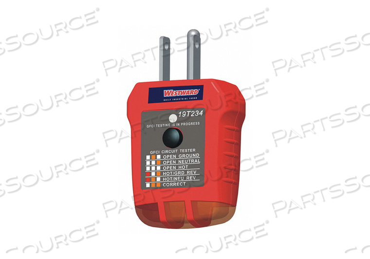RECEPTACLE TESTER WITH GFCI 110TO 125VAC by Westward RECEPTACLE TESTER WITH GFCI 110TO 125VAC by Westward