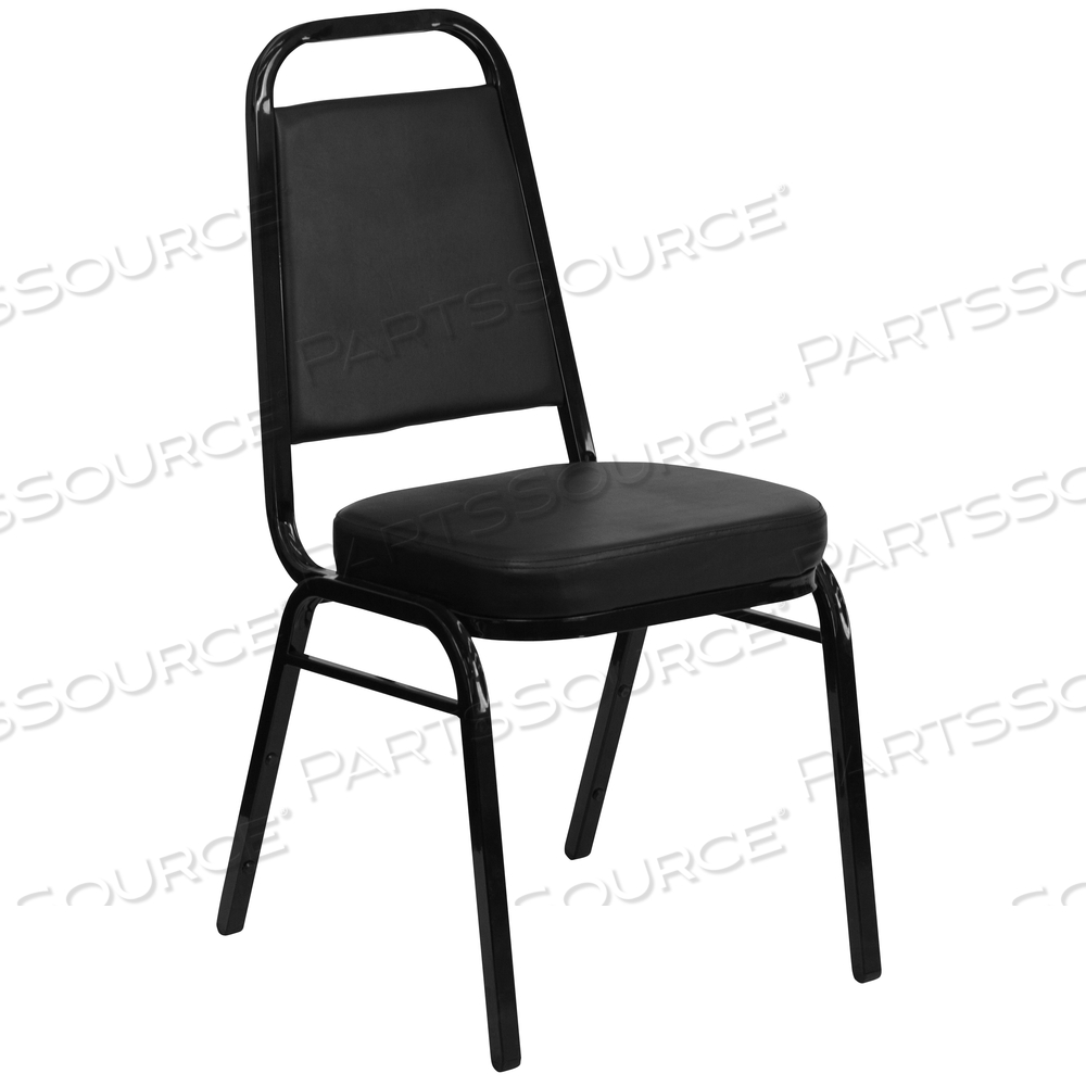 HERCULES SERIES TRAPEZOIDAL BACK STACKING BANQUET CHAIR IN BLACK VINYL - BLACK FRAME by Flash Furniture HERCULES SERIES TRAPEZOIDAL BACK STACKING BANQUET CHAIR IN BLACK VINYL - BLACK FRAME by Flash Furniture