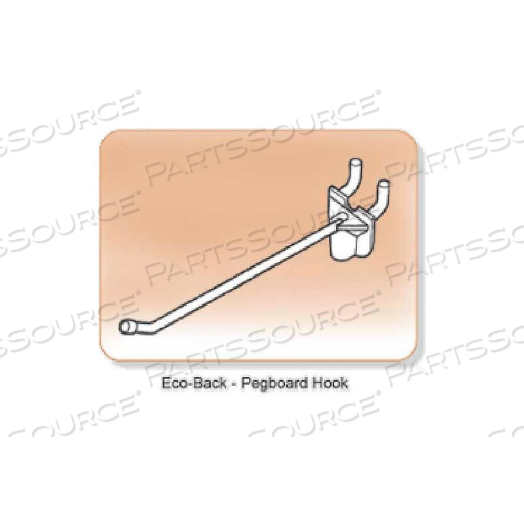 PEGBOARD & SLATWALL HOOK, ECO-BACK, 4" LONG by Clip Strip Corp.