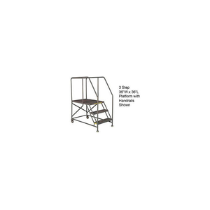 MOBILE 3 STEP STEEL 36"W X 36"L WORK PLATFORM LADDER WITH HANDRAILS - WLWP133636 by Tri-Arc MOBILE 3 STEP STEEL 36"W X 36"L WORK PLATFORM LADDER WITH HANDRAILS - WLWP133636 by Tri-Arc