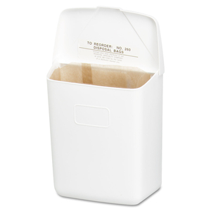 WALL MOUNT SANITARY NAPKIN RECEPTACLE-PPC, 1 GAL, PPC PLASTIC, WHITE by Hospeco WALL MOUNT SANITARY NAPKIN RECEPTACLE-PPC, 1 GAL, PPC PLASTIC, WHITE by Hospeco