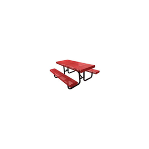 120" RADIAL EDGE SURFACE MOUNT PICNIC TABLE, PERFORATED METAL - RED by Leisure Craft Inc.