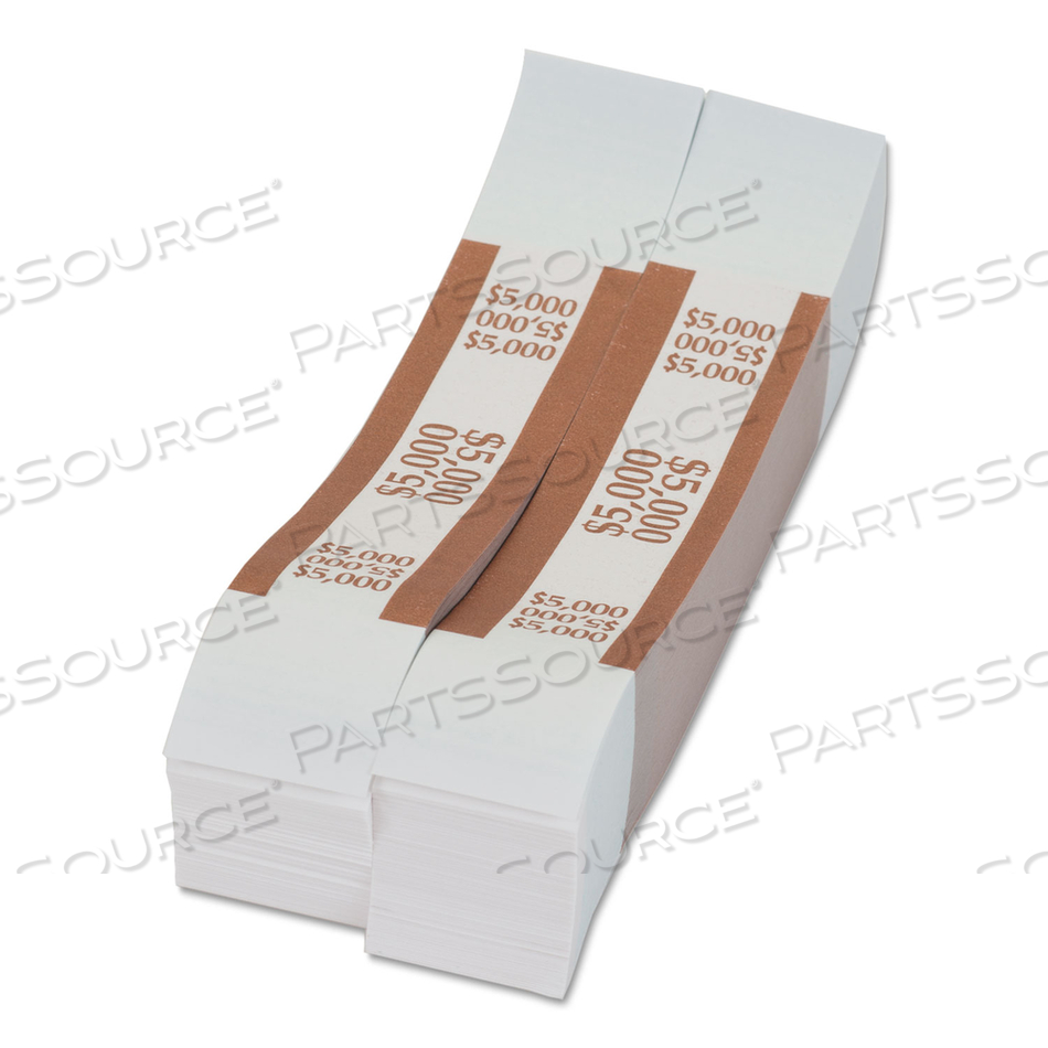 CURRENCY STRAPS, BROWN, $5,000 IN $50 BILLS, 1000 BANDS/PACK by Pap-R Products