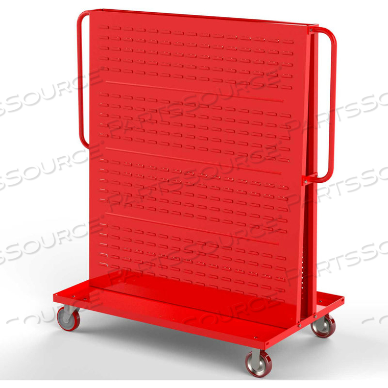 MODULAR A-FRAME BIN CART F89547 W/1 LOUVERED 1 ROUND-PEG PEGBOARD 48"W X 30"D X 62" RED by Valley Craft Industries, Inc MODULAR A-FRAME BIN CART F89547 W/1 LOUVERED 1 ROUND-PEG PEGBOARD 48"W X 30"D X 62" RED by Valley Craft Industries, Inc