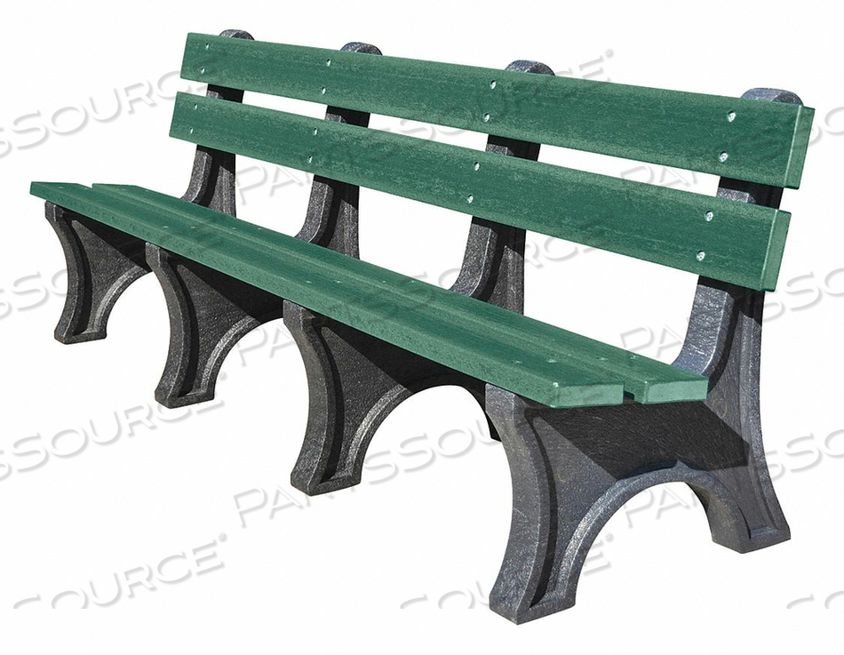 OUTDOOR BENCH 96 IN L 48 IN H GREEN by UltraSite