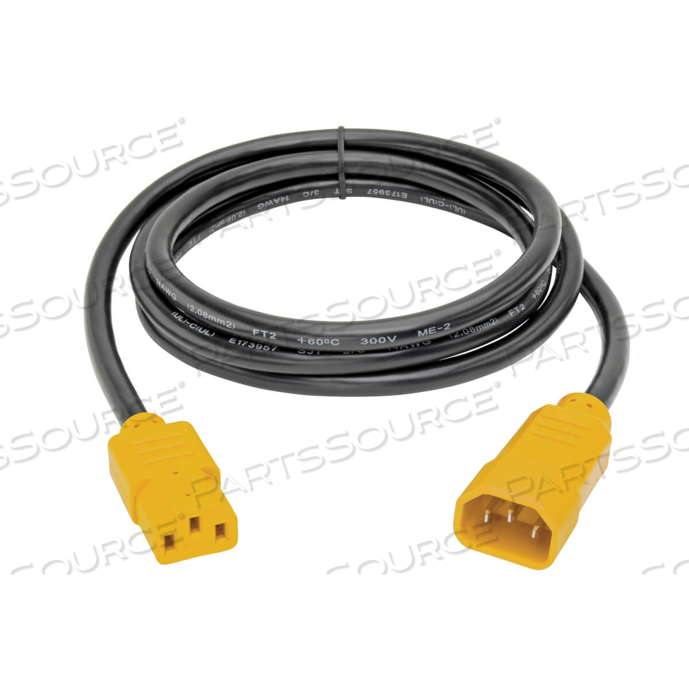 POWER CORD, 6 FT, 15 A, 100 - 250 V, 14 AWG, IEC 320-C14 TO IEC 320-C13, BLACK by Tripp Lite