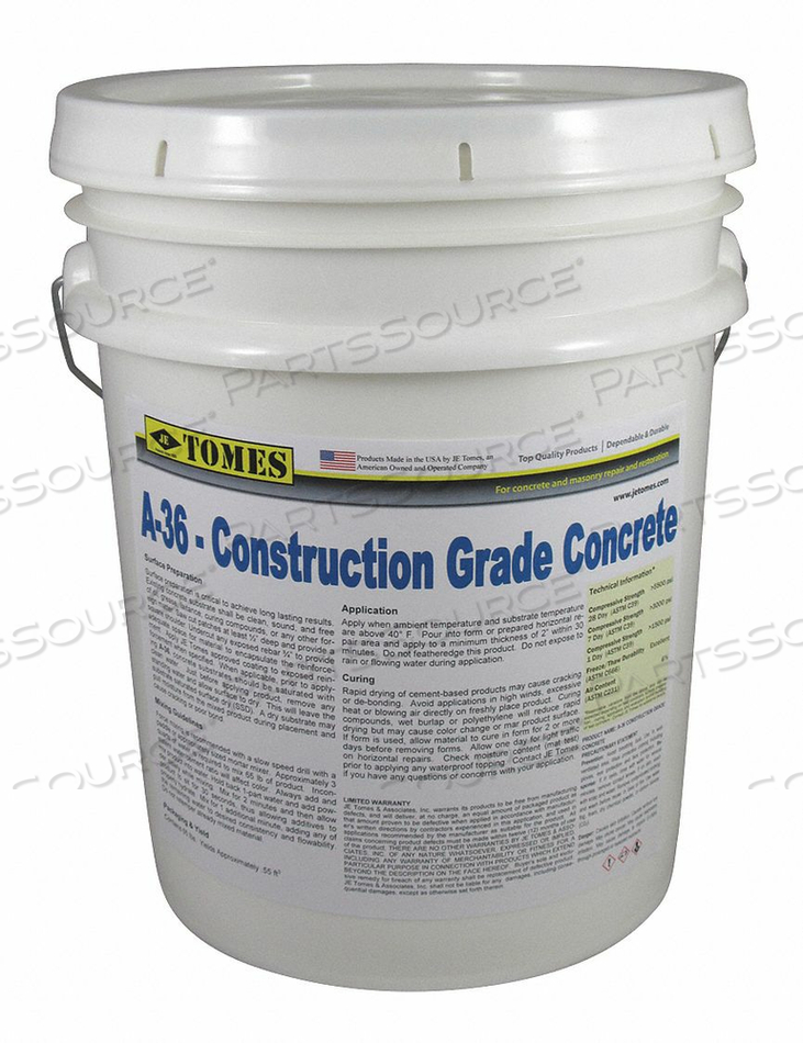 CONCRETE PATCH AND REPAIR 5 GAL. PAIL by JE Tomes CONCRETE PATCH AND REPAIR 5 GAL. PAIL by JE Tomes