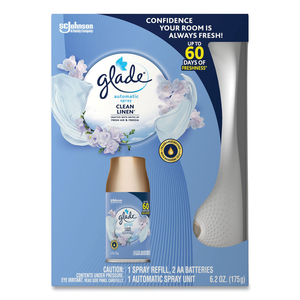 AUTOMATIC SPRAY STARTER KIT, SPRAY UNIT AND REFILL, WHITE/GOLD, CLEAN LINEN, 4/CARTON by Glade