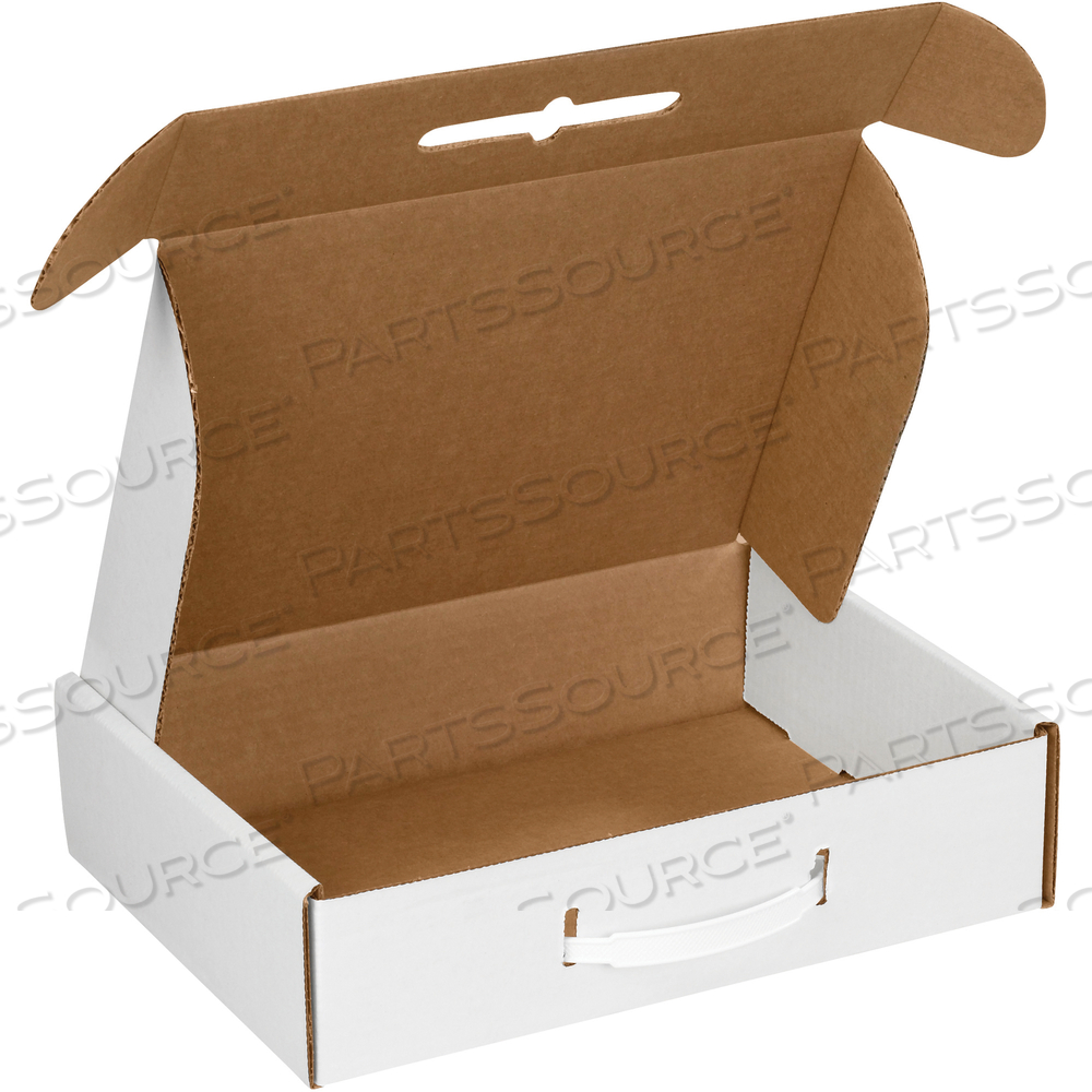 CORRUGATED CARRYING CASES, 12 1/8" X 9 1/4" X 3", WHITE, 10/BUNDLE by BOX Partners (Box Acquisitions, LLC)