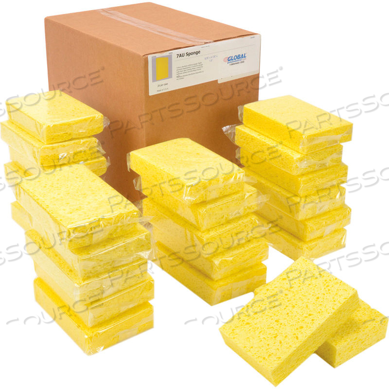 CELLULOSE SPONGE, YELLOW, 4.25" X 6.25" - CASE OF 24 SPONGES by Americo Manufacturing Co.